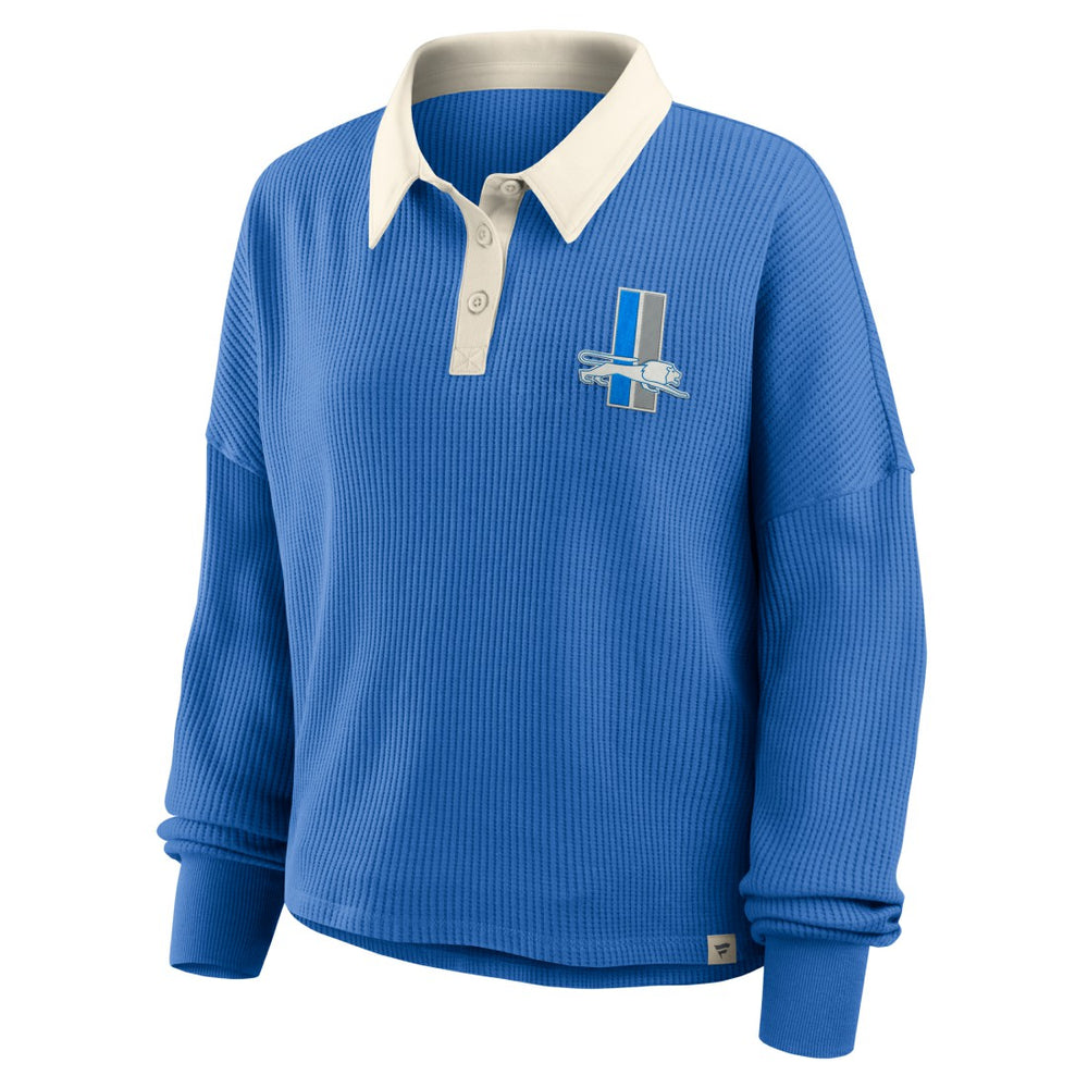 Detroit Lions Women's Oversized Hometown Premium Thermal Long Sleeve Shirt - Blue - Fanatics