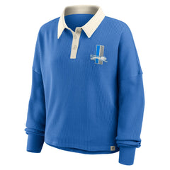 Detroit Lions Women's Oversized Hometown Premium Thermal Long Sleeve Shirt - Blue - Fanatics