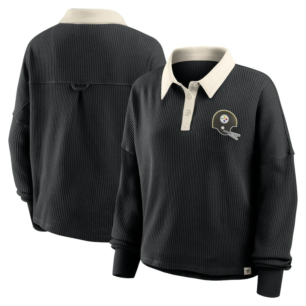Pittsburgh Steelers Women's Oversized Hometown Premium Thermal Long Sleeve Shirt - Black - Fanatics