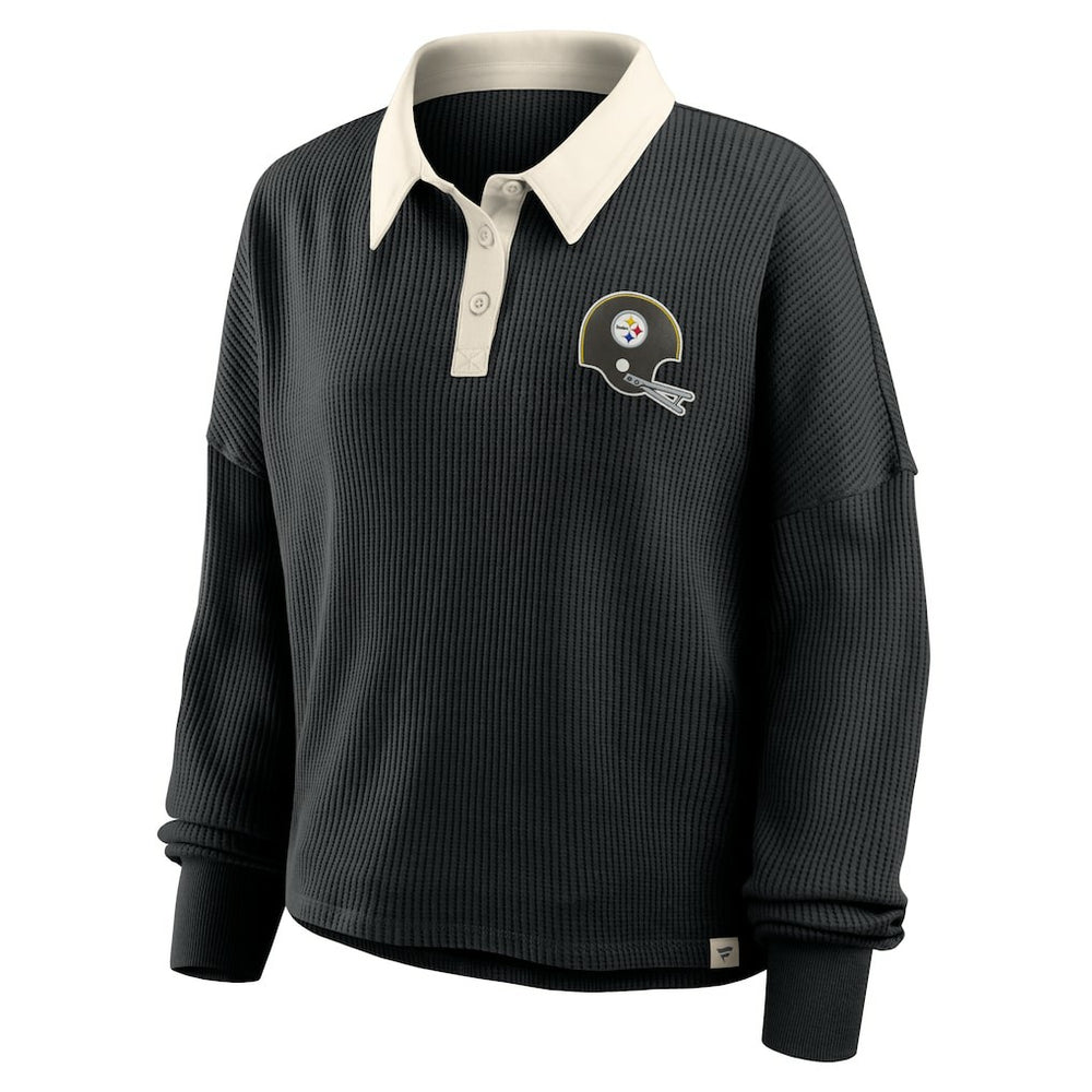Pittsburgh Steelers Women's Oversized Hometown Premium Thermal Long Sleeve Shirt - Black - Fanatics
