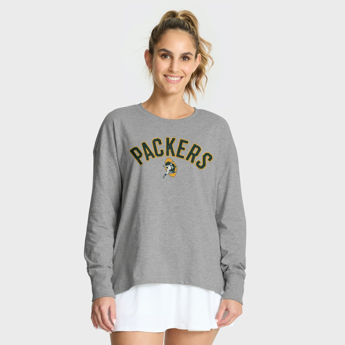 Green Bay Packers Women's Hometown Legacy Long Sleeve T-Shirt - Heather Gray - Fanatics