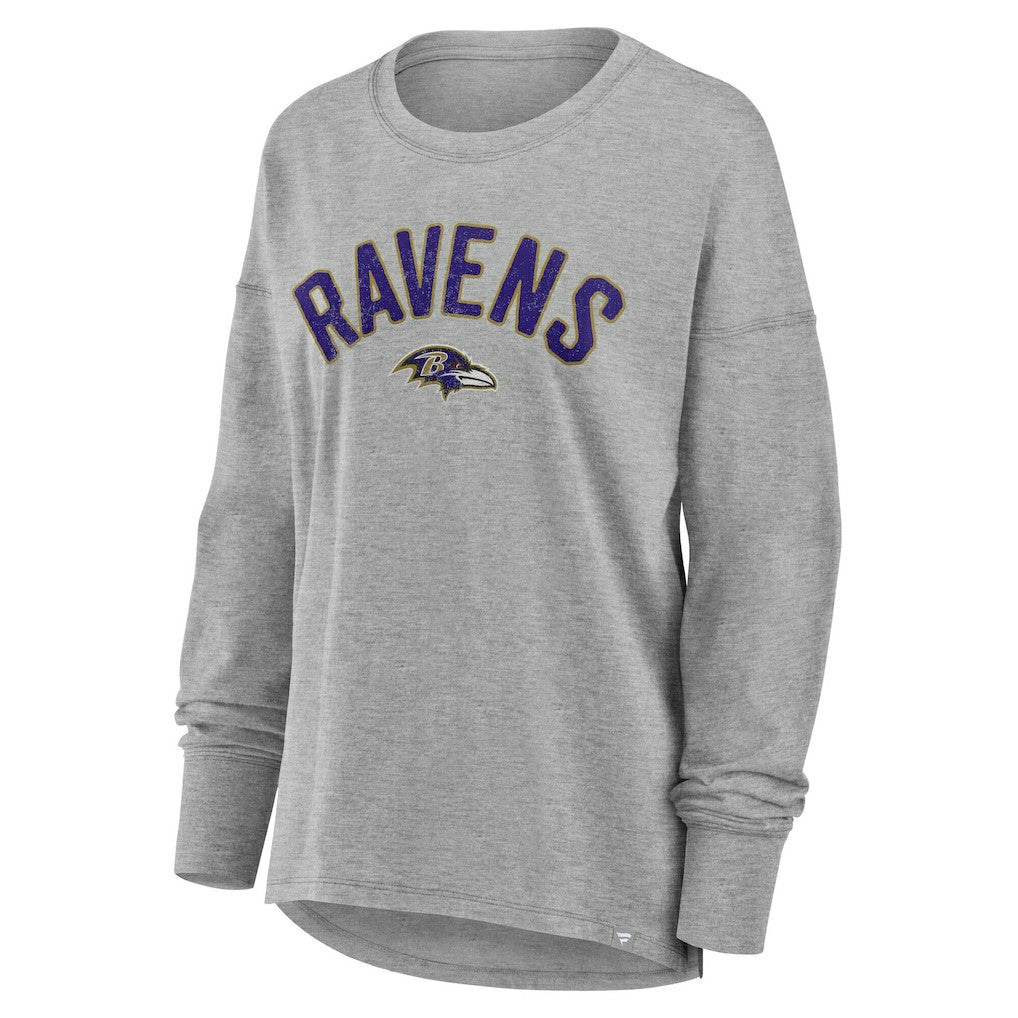 Baltimore Ravens Women's Hometown Legacy Long Sleeve T-Shirt - Heather Gray - Fanatics