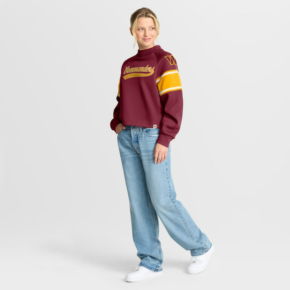 Washington Commanders Oversized Hometown Toss Sweep Mock Neck Pullover - Burgundy - Fanatics