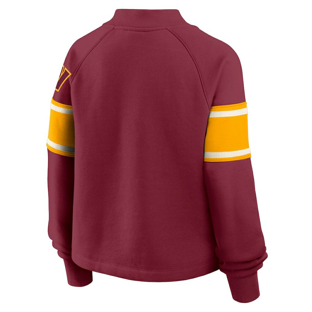 Washington Commanders Oversized Hometown Toss Sweep Mock Neck Pullover - Burgundy - Fanatics