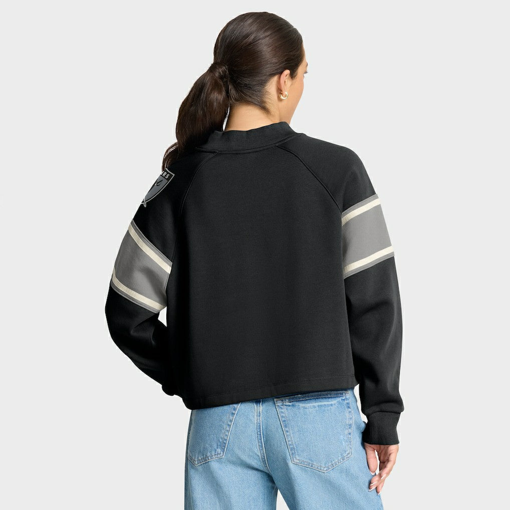 Las Vegas Raiders Oversized Hometown Toss Sweep Mock Neck Pullover - Black - Fanatics