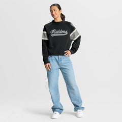 Las Vegas Raiders Oversized Hometown Toss Sweep Mock Neck Pullover - Black - Fanatics