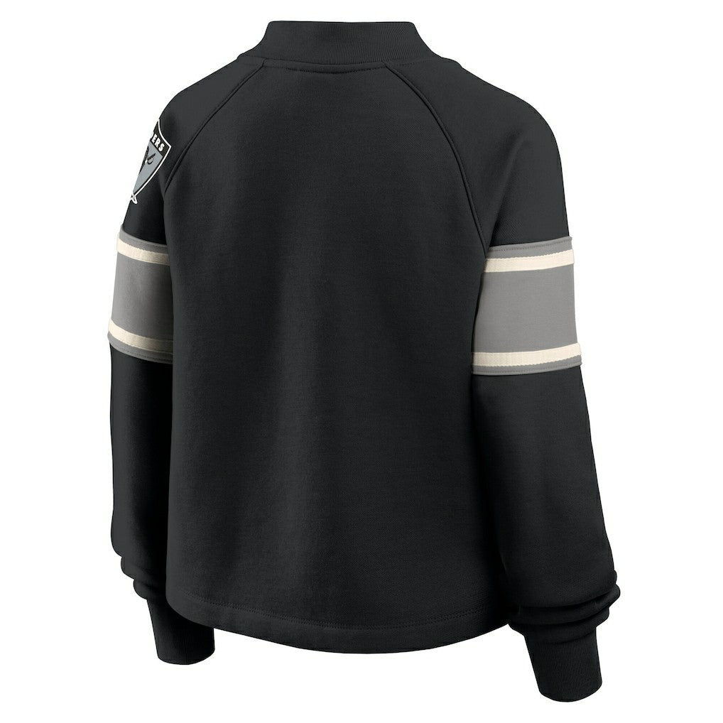 Las Vegas Raiders Oversized Hometown Toss Sweep Mock Neck Pullover - Black - Fanatics