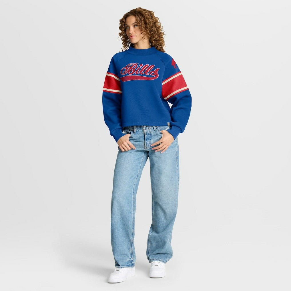 Buffalo Bills Oversized Hometown Toss Sweep Mock Neck Pullover - Royal - Fanatics