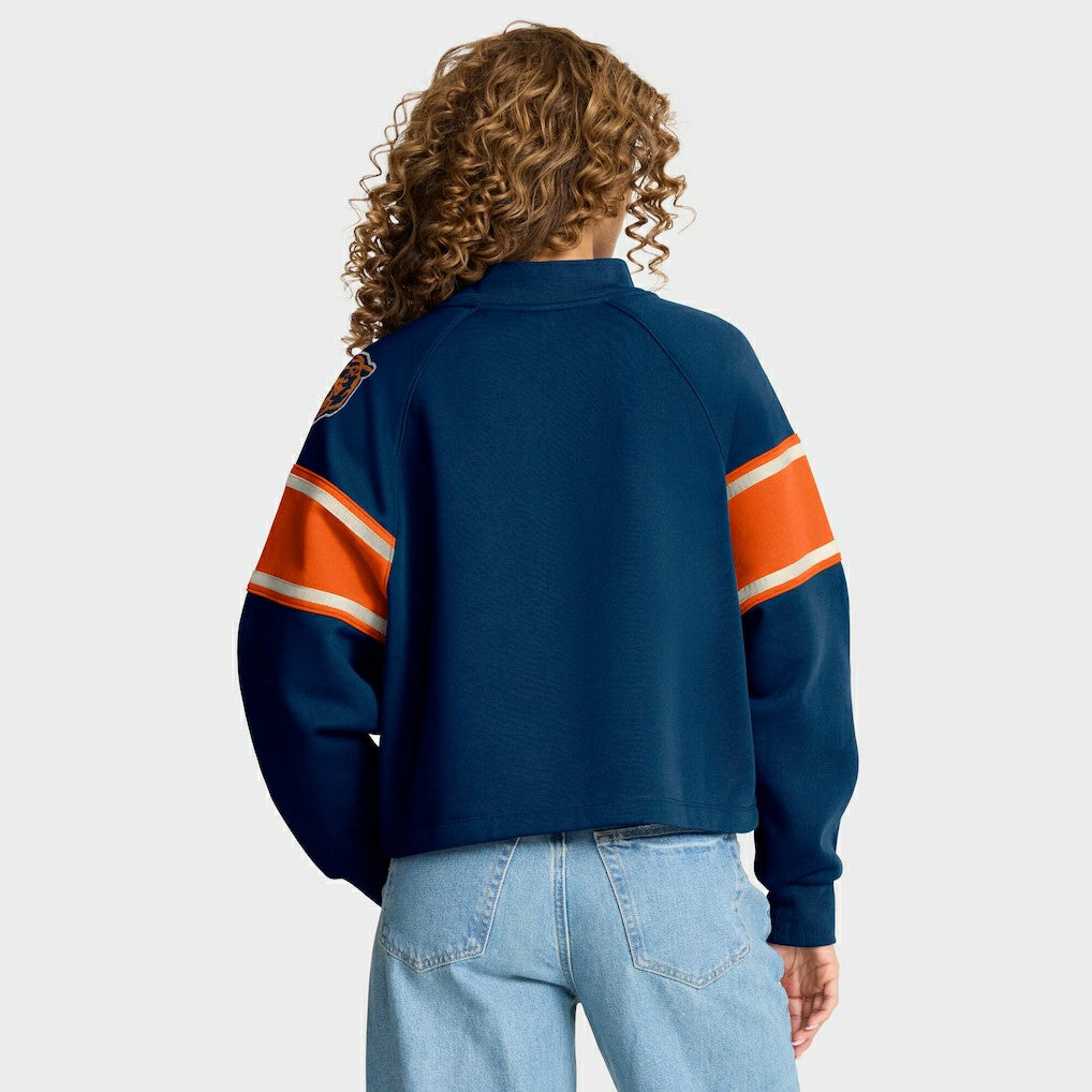 Chicago Bears Oversized Hometown Toss Sweep Mock Neck Pullover - Navy - Fanatics