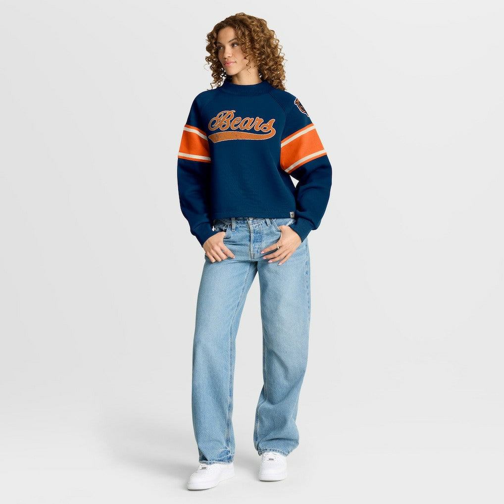 Chicago Bears Oversized Hometown Toss Sweep Mock Neck Pullover - Navy - Fanatics