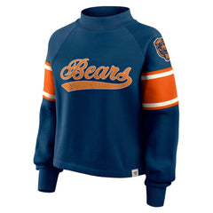 Chicago Bears Oversized Hometown Toss Sweep Mock Neck Pullover - Navy - Fanatics