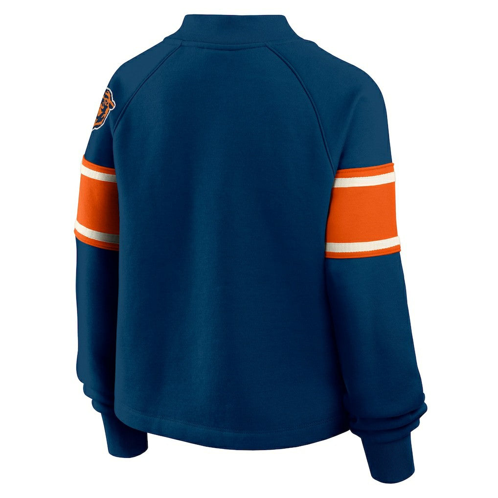 Chicago Bears Oversized Hometown Toss Sweep Mock Neck Pullover - Navy - Fanatics