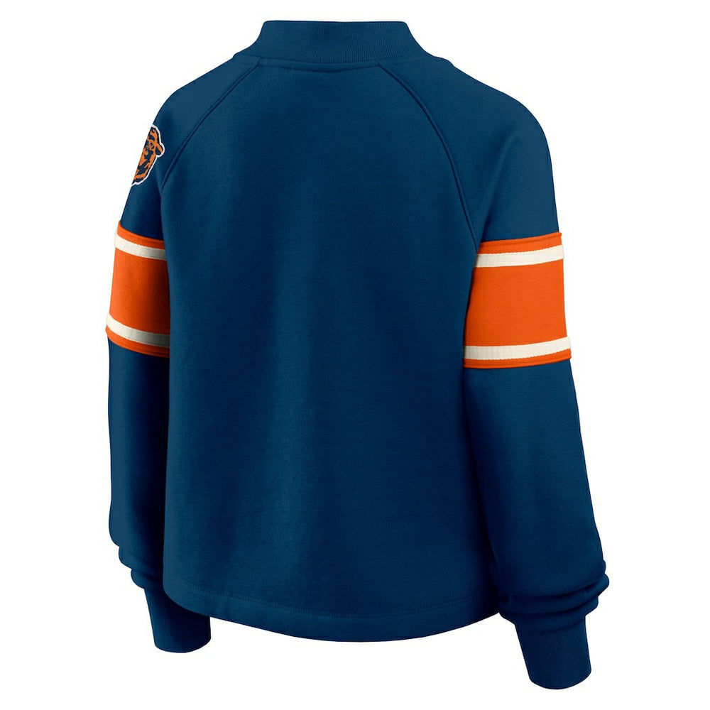 Chicago Bears Oversized Hometown Toss Sweep Mock Neck Pullover - Navy - Fanatics