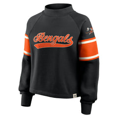 Cincinnati Bengals Oversized Hometown Toss Sweep Mock Neck Pullover - Black - Fanatics