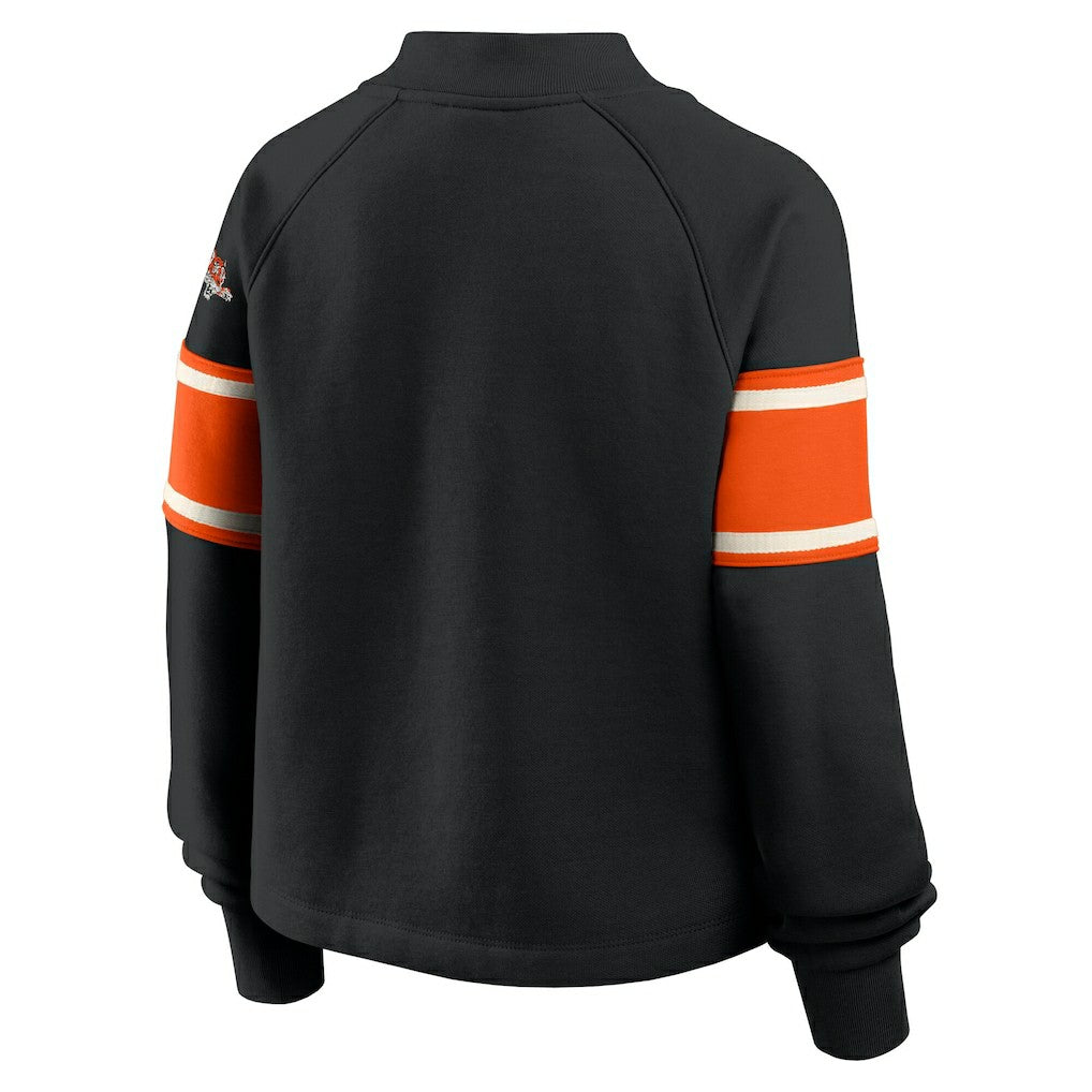 Cincinnati Bengals Oversized Hometown Toss Sweep Mock Neck Pullover - Black - Fanatics