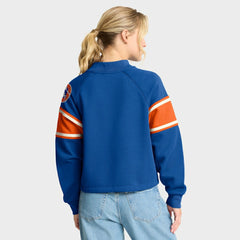 Denver Broncos Oversized Hometown Toss Sweep Mock Neck Pullover - Royal - Fanatics
