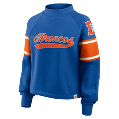 Denver Broncos Oversized Hometown Toss Sweep Mock Neck Pullover - Royal - Fanatics