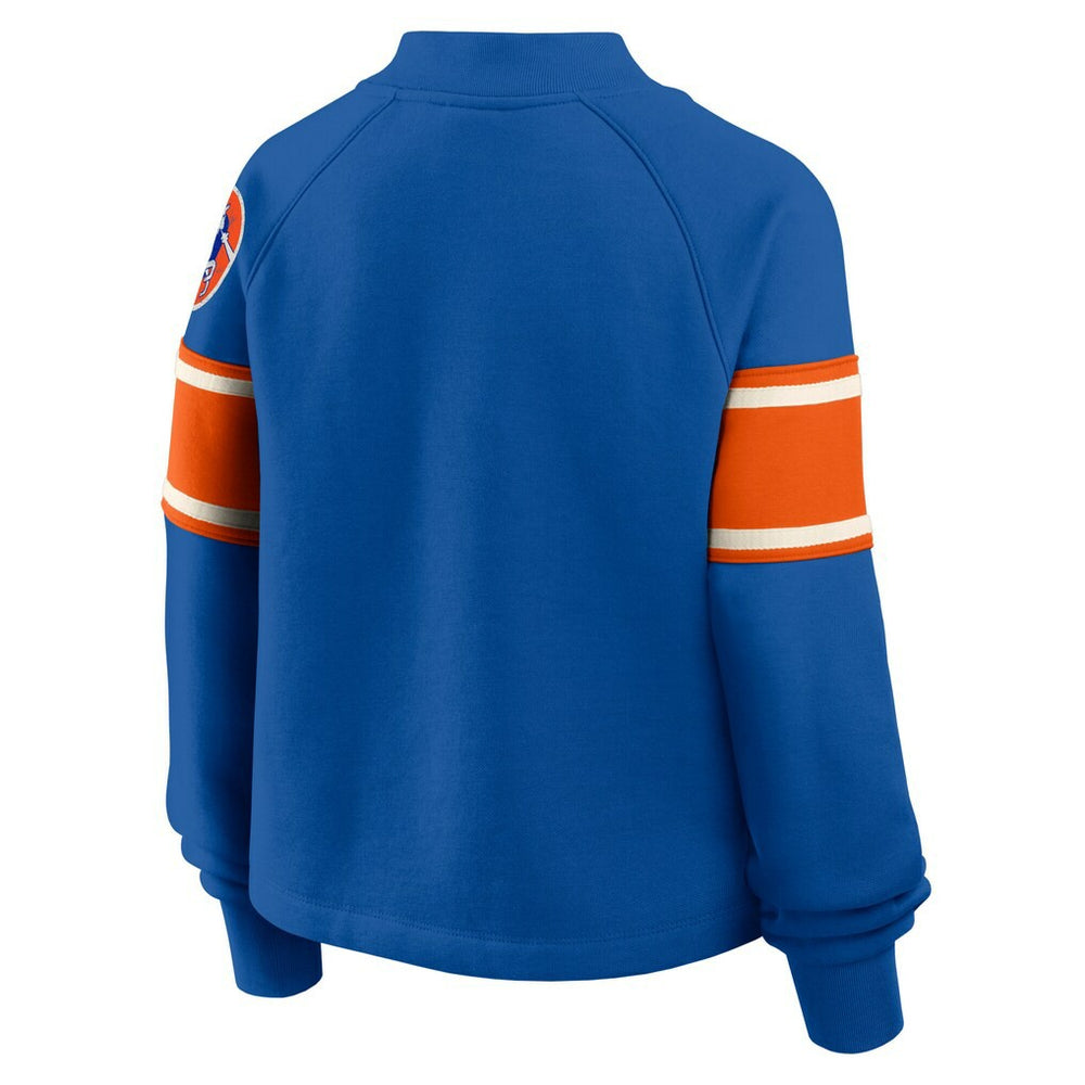 Denver Broncos Oversized Hometown Toss Sweep Mock Neck Pullover - Royal - Fanatics