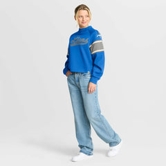 Detroit Lions Oversized Hometown Toss Sweep Mock Neck Pullover - Blue - Fanatics