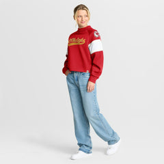 Kansas City Chiefs Oversized Hometown Toss Sweep Mock Neck Pullover - Red - Fanatics