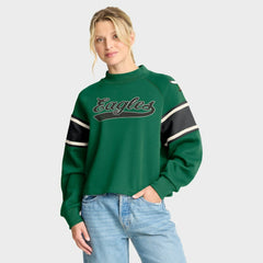 Philadelphia Eagles Oversized Hometown Toss Sweep Mock Neck Pullover - Kelly Green - Fanatics