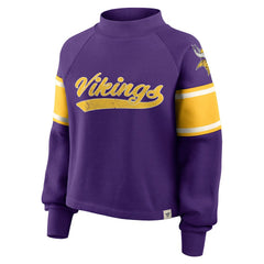 Minnesota Vikings Oversized Hometown Toss Sweep Mock Neck Pullover - Purple - Fanatics