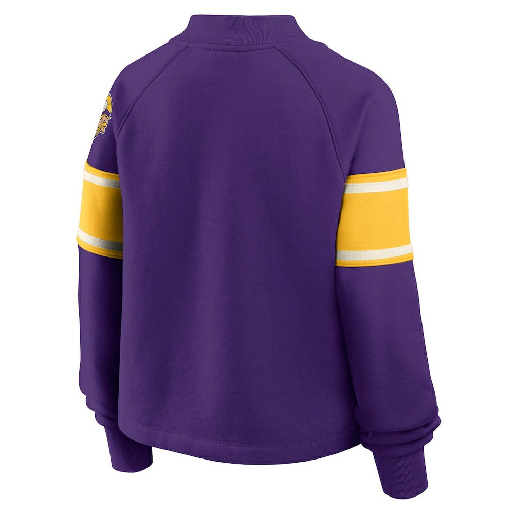 Minnesota Vikings Oversized Hometown Toss Sweep Mock Neck Pullover - Purple - Fanatics