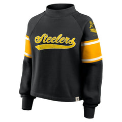 Pittsburgh Steelers Oversized Hometown Toss Sweep Mock Neck Pullover - Black - Fanatics