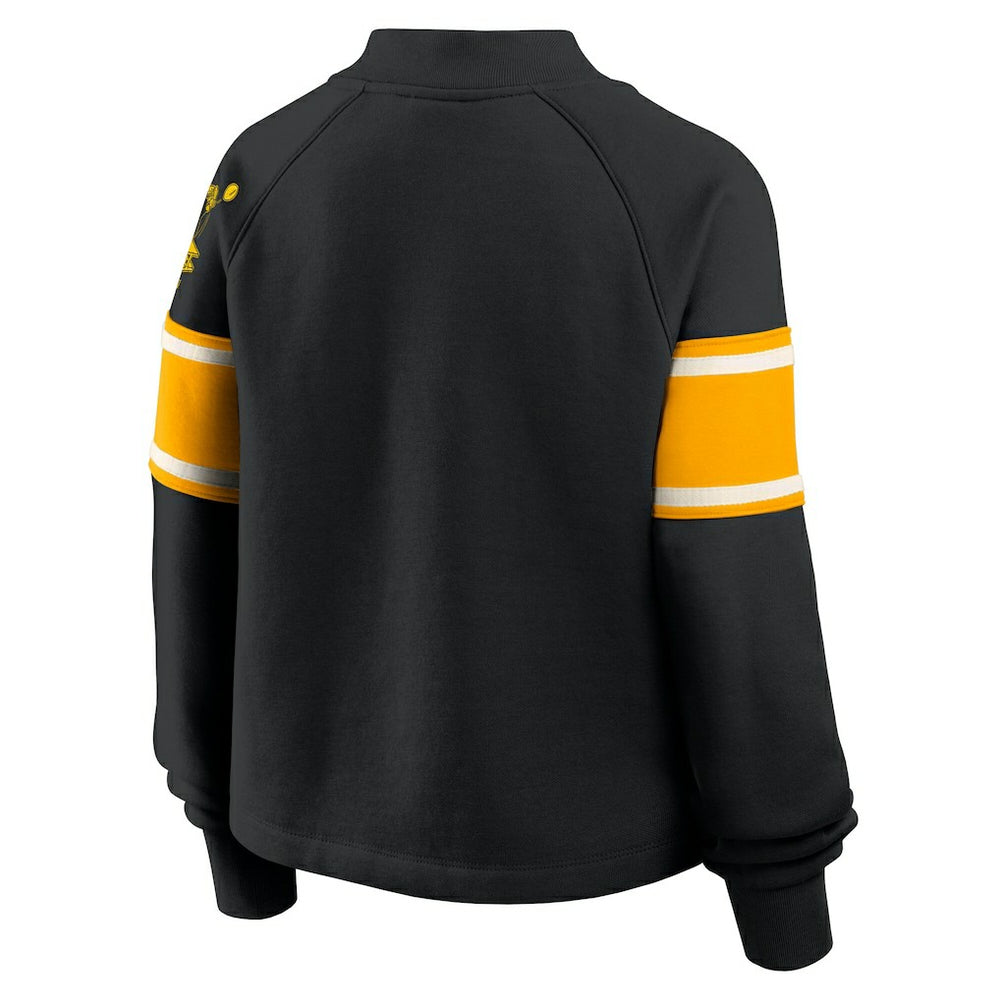 Pittsburgh Steelers Oversized Hometown Toss Sweep Mock Neck Pullover - Black - Fanatics