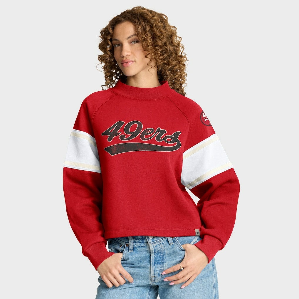 San Francisco 49ers Oversized Hometown Toss Sweep Mock Neck Pullover - Scarlet - Fanatics