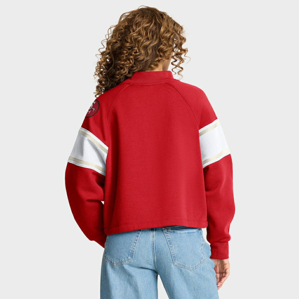 San Francisco 49ers Oversized Hometown Toss Sweep Mock Neck Pullover - Scarlet - Fanatics