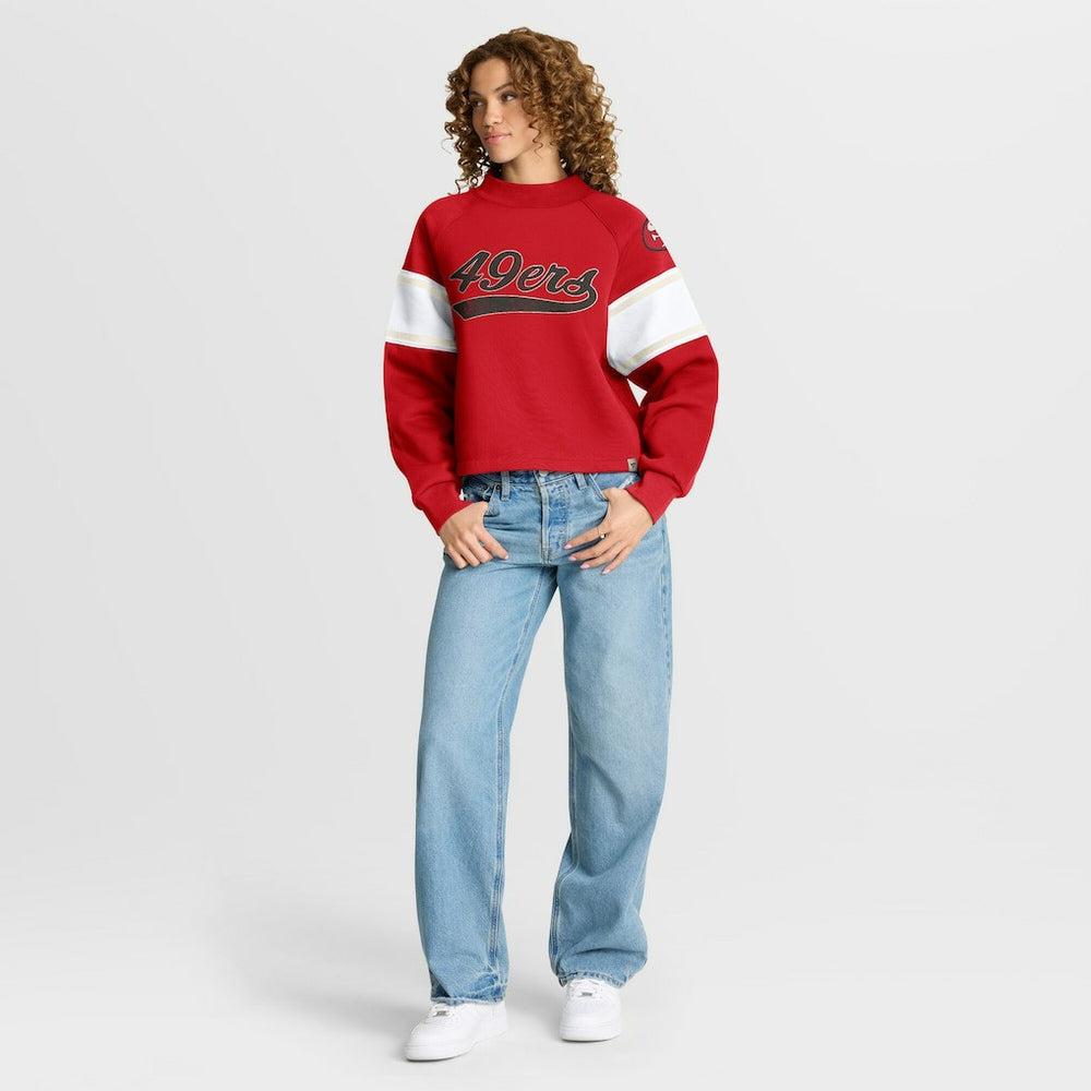 San Francisco 49ers Oversized Hometown Toss Sweep Mock Neck Pullover - Scarlet - Fanatics