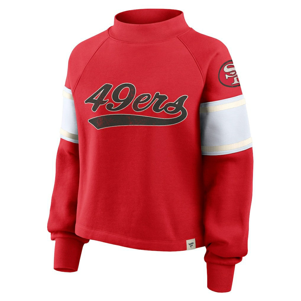 San Francisco 49ers Oversized Hometown Toss Sweep Mock Neck Pullover - Scarlet - Fanatics