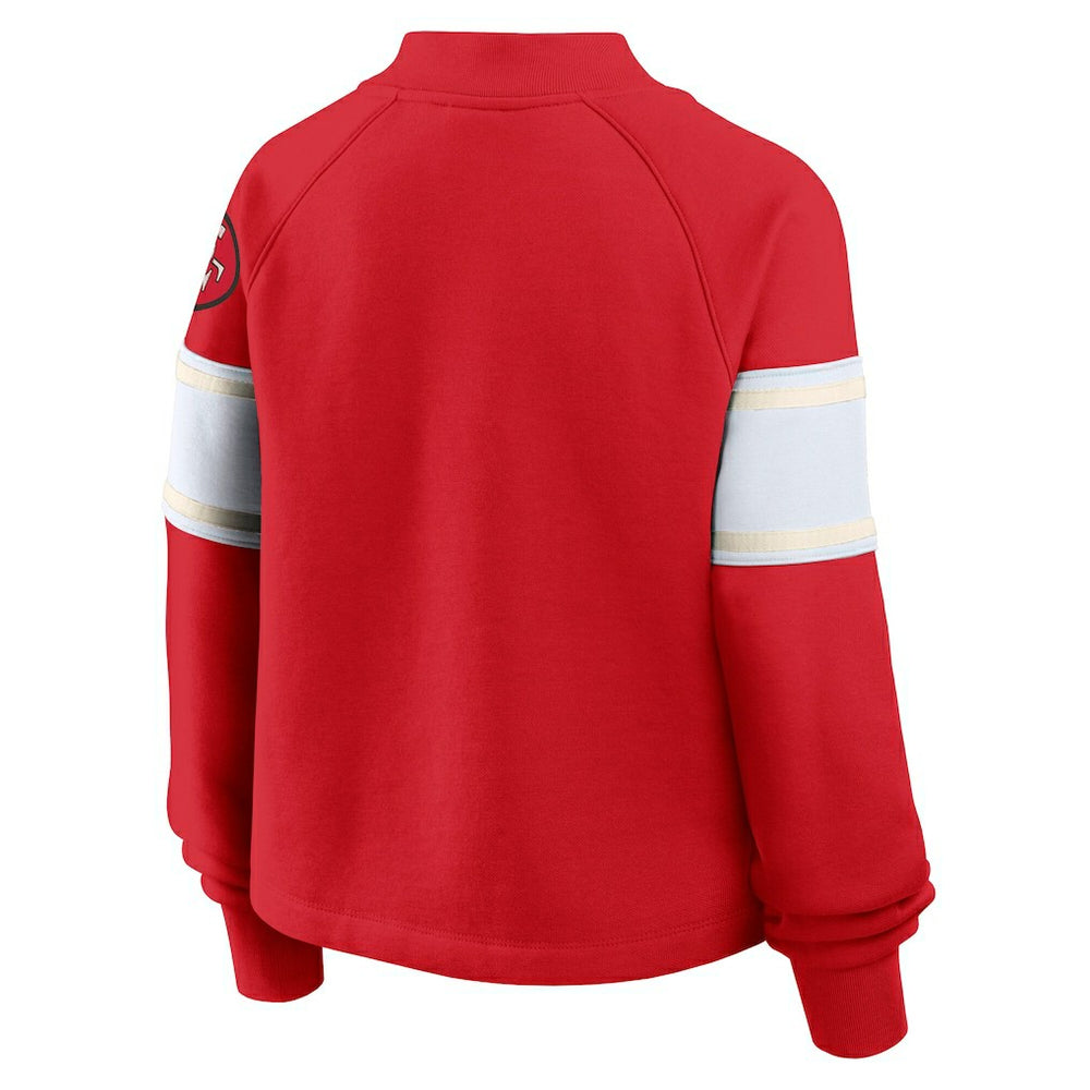 San Francisco 49ers Oversized Hometown Toss Sweep Mock Neck Pullover - Scarlet - Fanatics