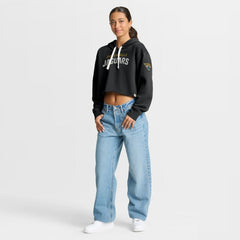 Jacksonville Jaguars Women's Oversized Hometown Heritage Cropped Hoodie - Black - Fanatics