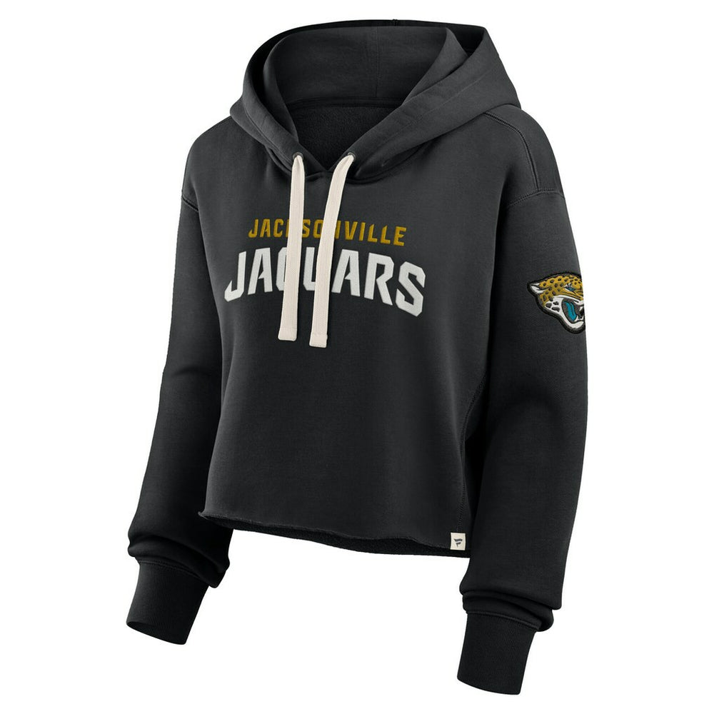 Jacksonville Jaguars Women's Oversized Hometown Heritage Cropped Hoodie - Black - Fanatics