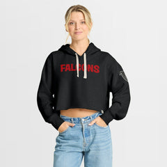 Atlanta Falcons Women's Oversized Hometown Heritage Cropped Hoodie - Black - Fanatics