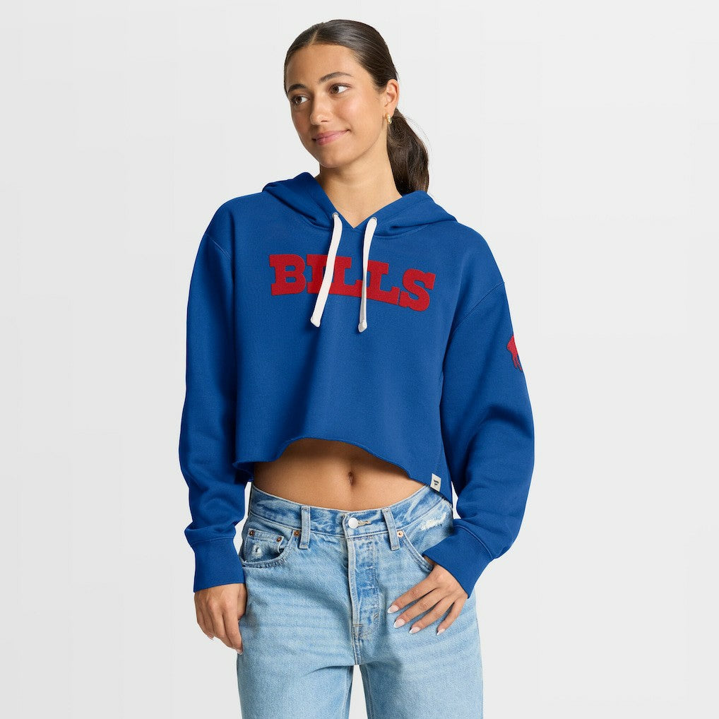 Buffalo Bills Women's Oversized Hometown Heritage Cropped Hoodie - Royal - Fanatics