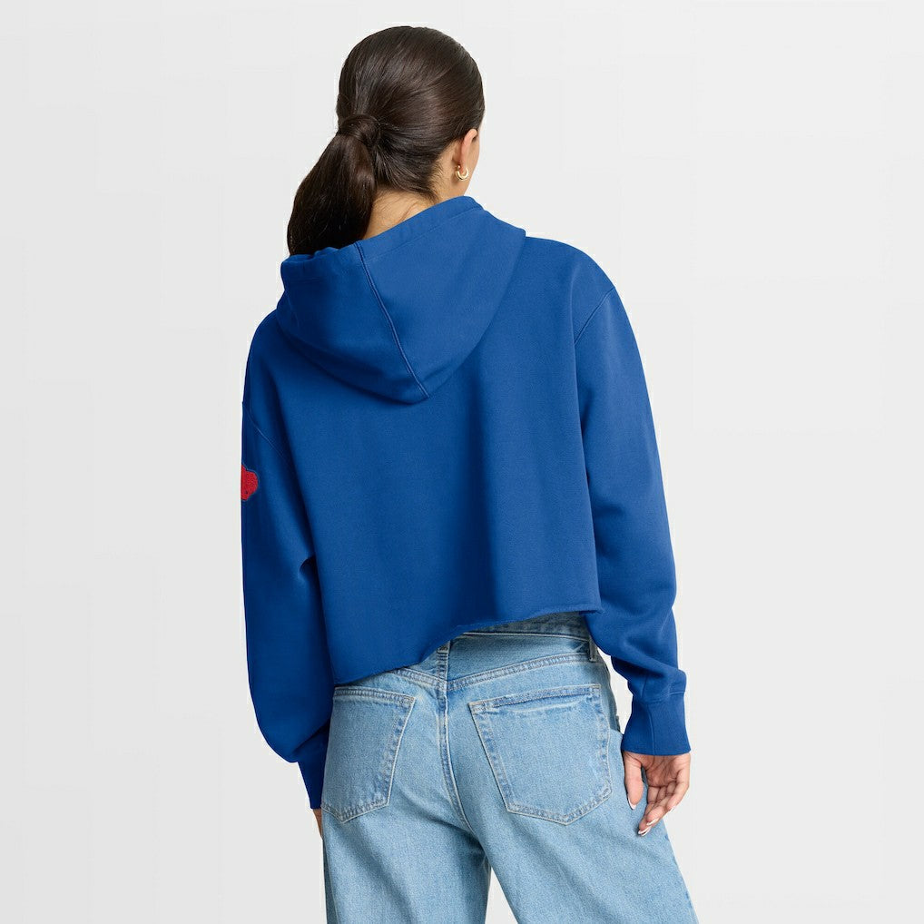 Buffalo Bills Women's Oversized Hometown Heritage Cropped Hoodie - Royal - Fanatics