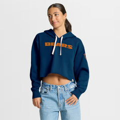 Chicago Bears Women's Oversized Hometown Heritage Cropped Hoodie - Navy - Fanatics