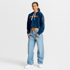 Chicago Bears Women's Oversized Hometown Heritage Cropped Hoodie - Navy - Fanatics
