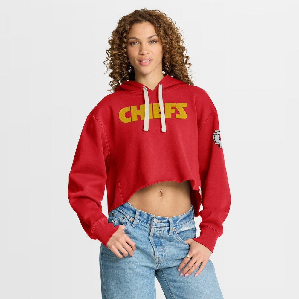 Kansas City Chiefs Women's Oversized Hometown Heritage Cropped Hoodie - Red - Fanatics