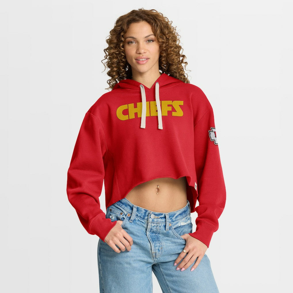 Kansas City Chiefs Women's Oversized Hometown Heritage Cropped Hoodie - Red - Fanatics