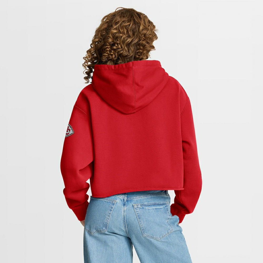 Kansas City Chiefs Women's Oversized Hometown Heritage Cropped Hoodie - Red - Fanatics