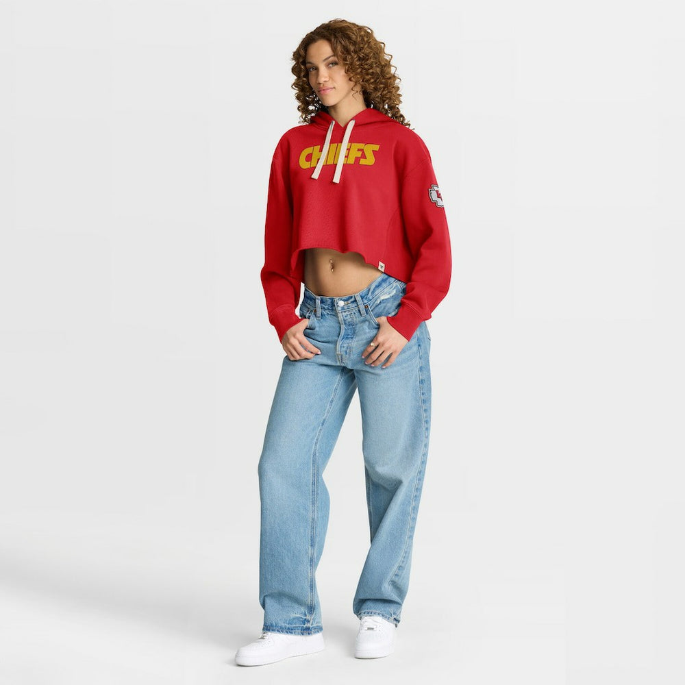 Kansas City Chiefs Women's Oversized Hometown Heritage Cropped Hoodie - Red - Fanatics