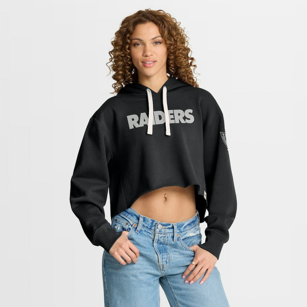 Las Vegas Raiders Women's Oversized Hometown Heritage Cropped Hoodie - Black - Fanatics