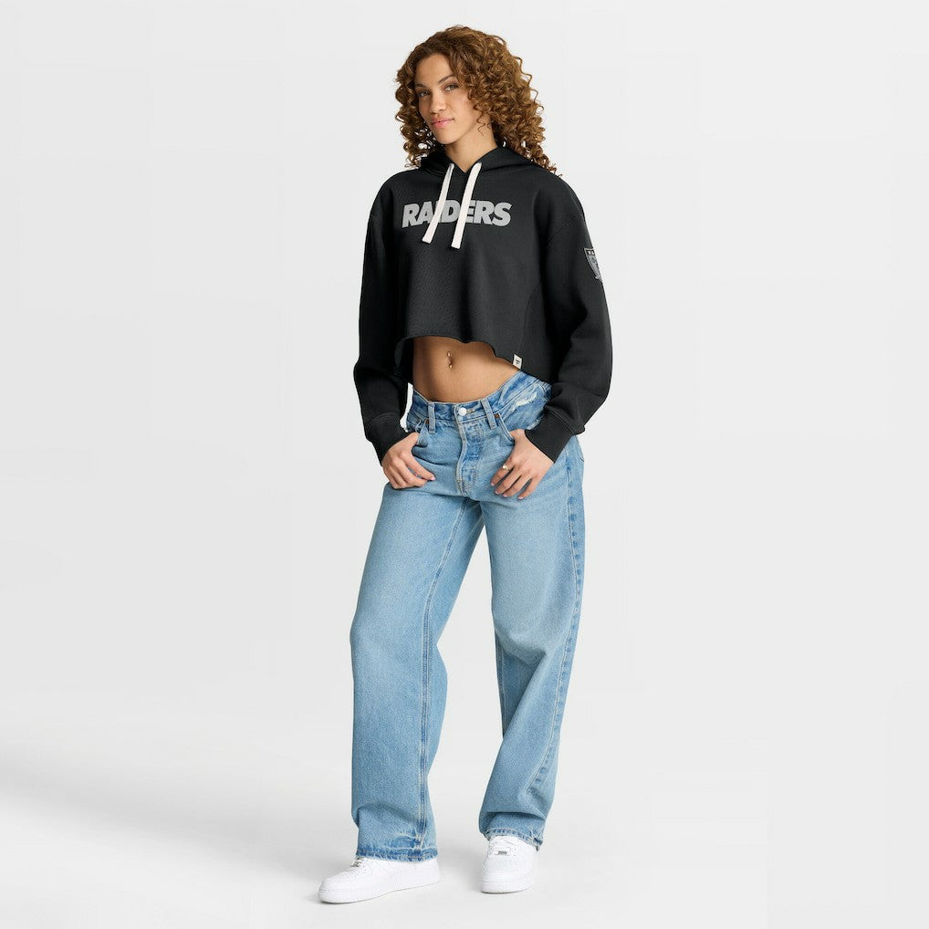 Las Vegas Raiders Women's Oversized Hometown Heritage Cropped Hoodie - Black - Fanatics