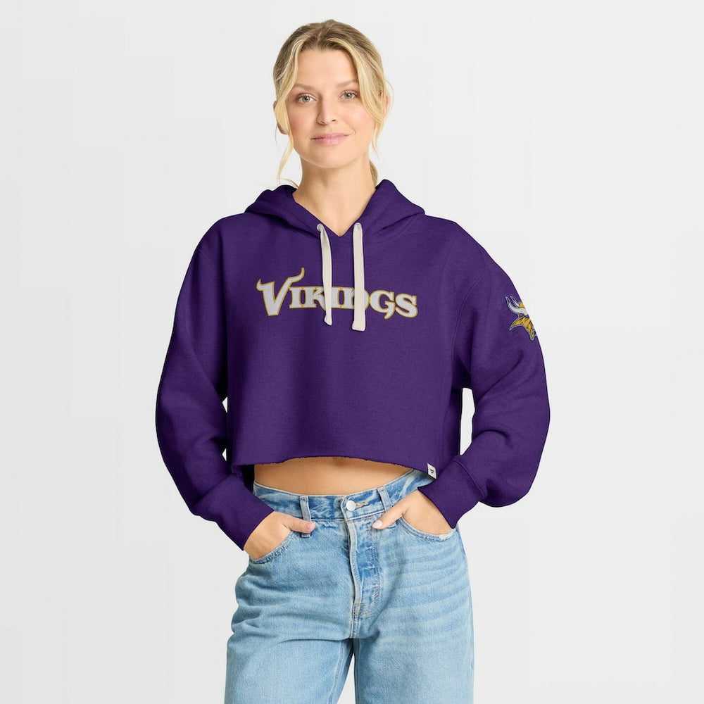 Minnesota Vikings Women's Oversized Hometown Heritage Cropped Hoodie - Purple - Fanatics
