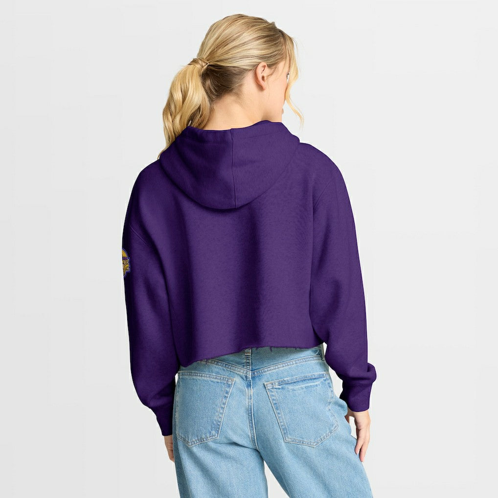 Minnesota Vikings Women's Oversized Hometown Heritage Cropped Hoodie - Purple - Fanatics