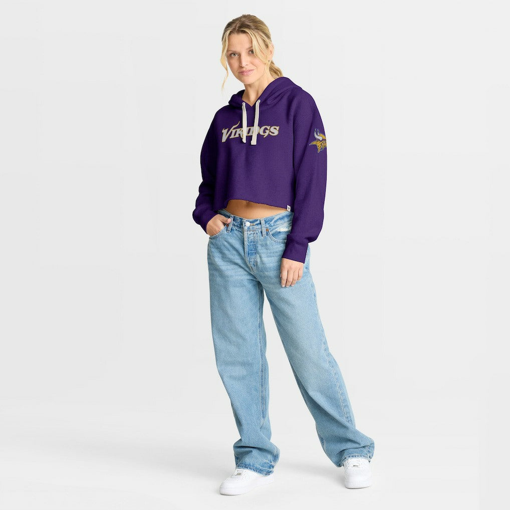 Minnesota Vikings Women's Oversized Hometown Heritage Cropped Hoodie - Purple - Fanatics
